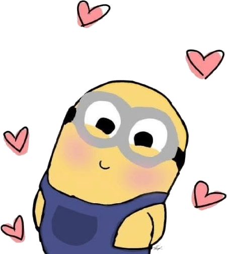 A minion surrounded by hearts